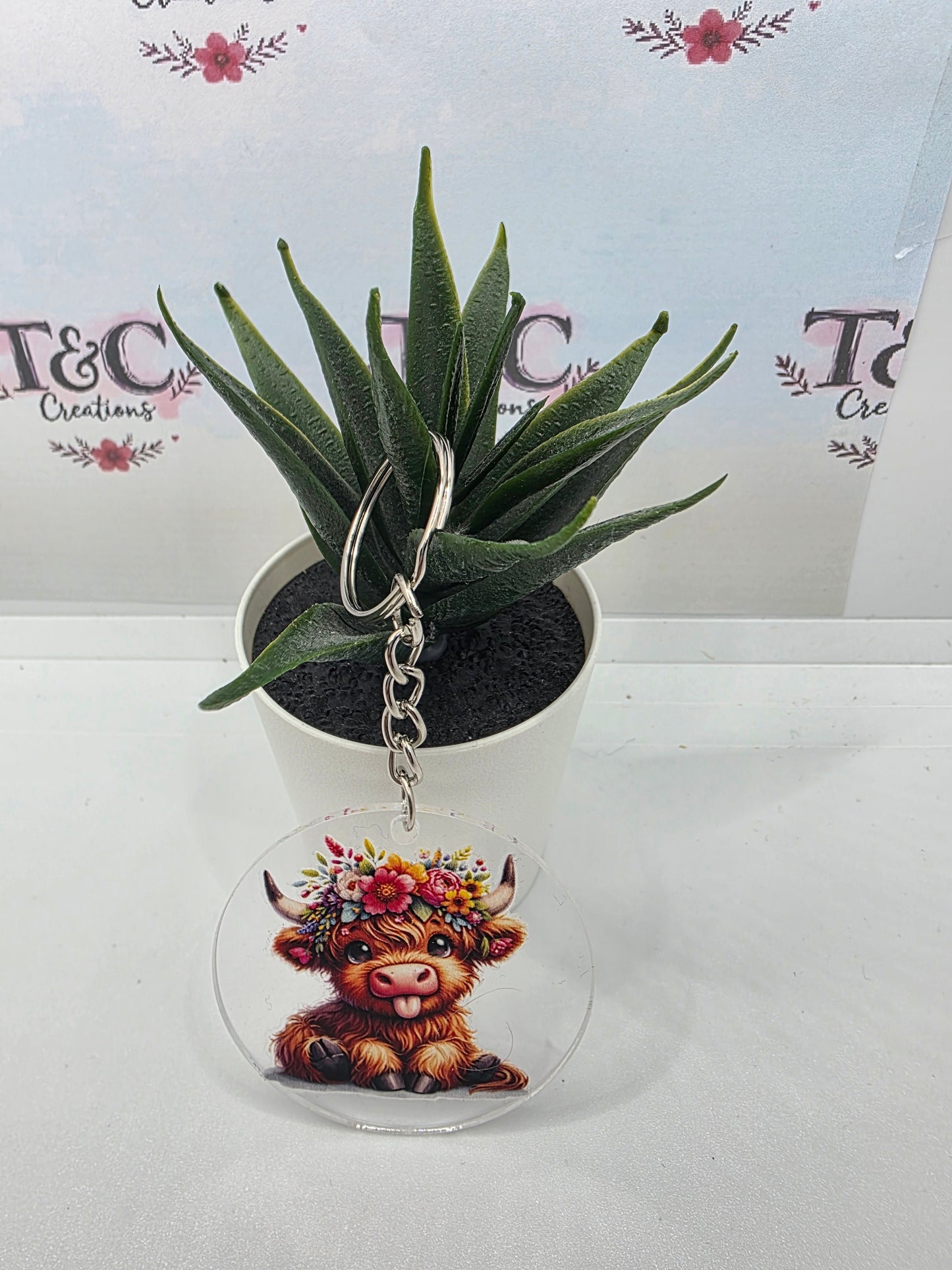 Keyring baby daisy cow