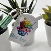 Keyring with Bes-Tea print