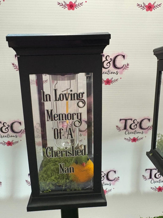 Solar lights memorial personalised