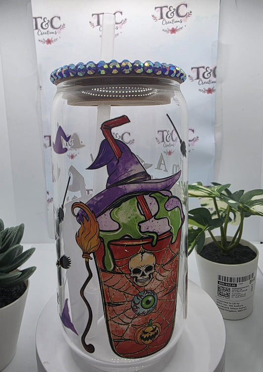 16 Oz Glass Tumbler “I’m a witch” Decal