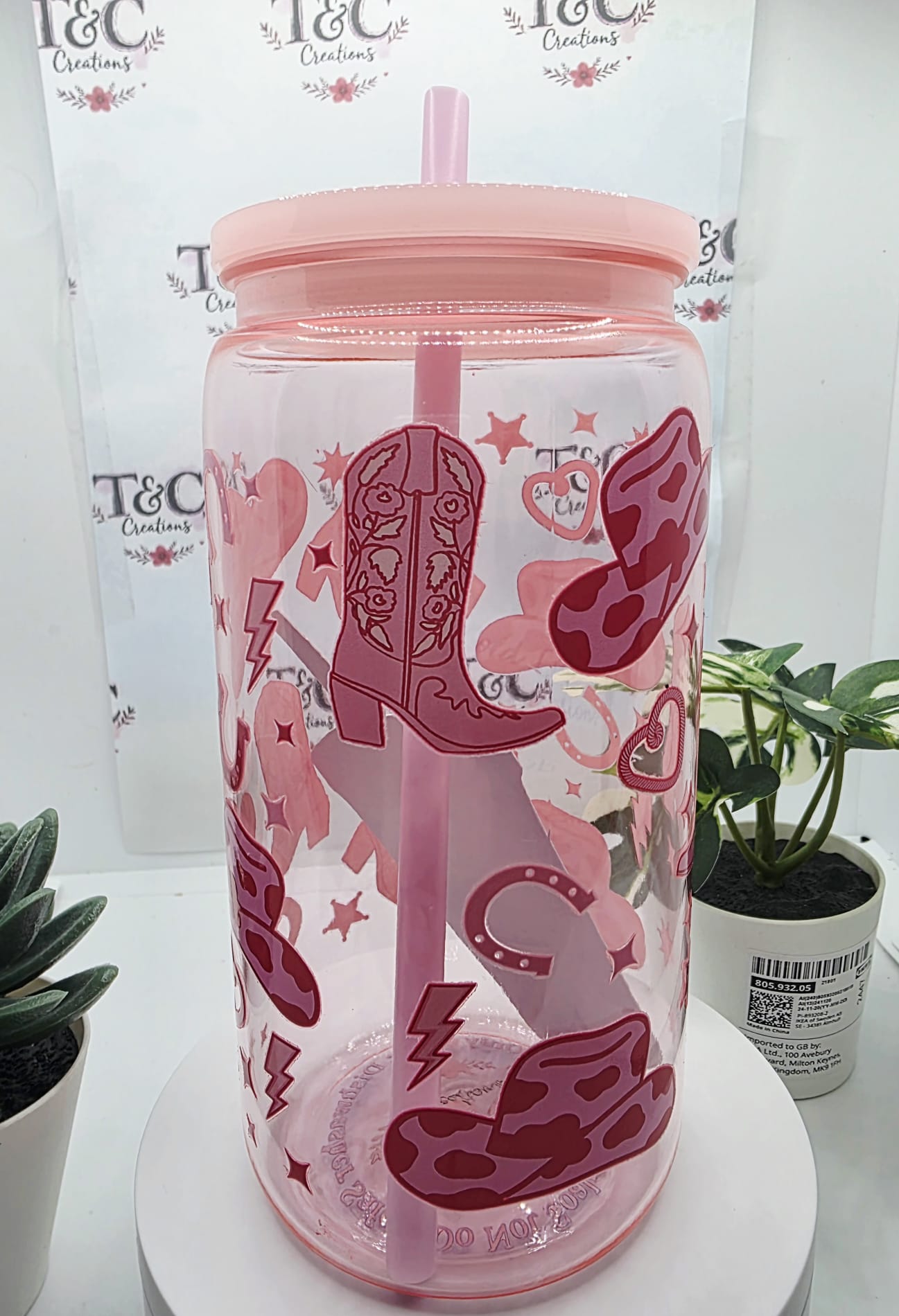 16 Oz Acrylic Tumbler “Cowgirl Boots & Hats” Decal