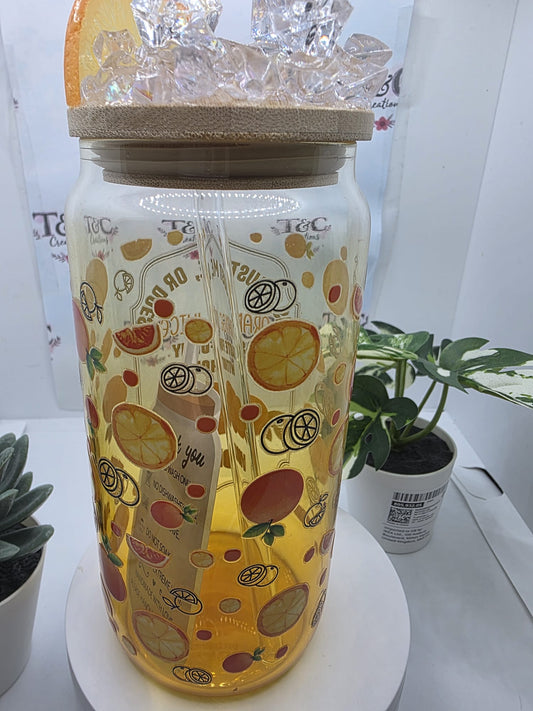 16 Oz Glass Tumbler "Funny without Decal"