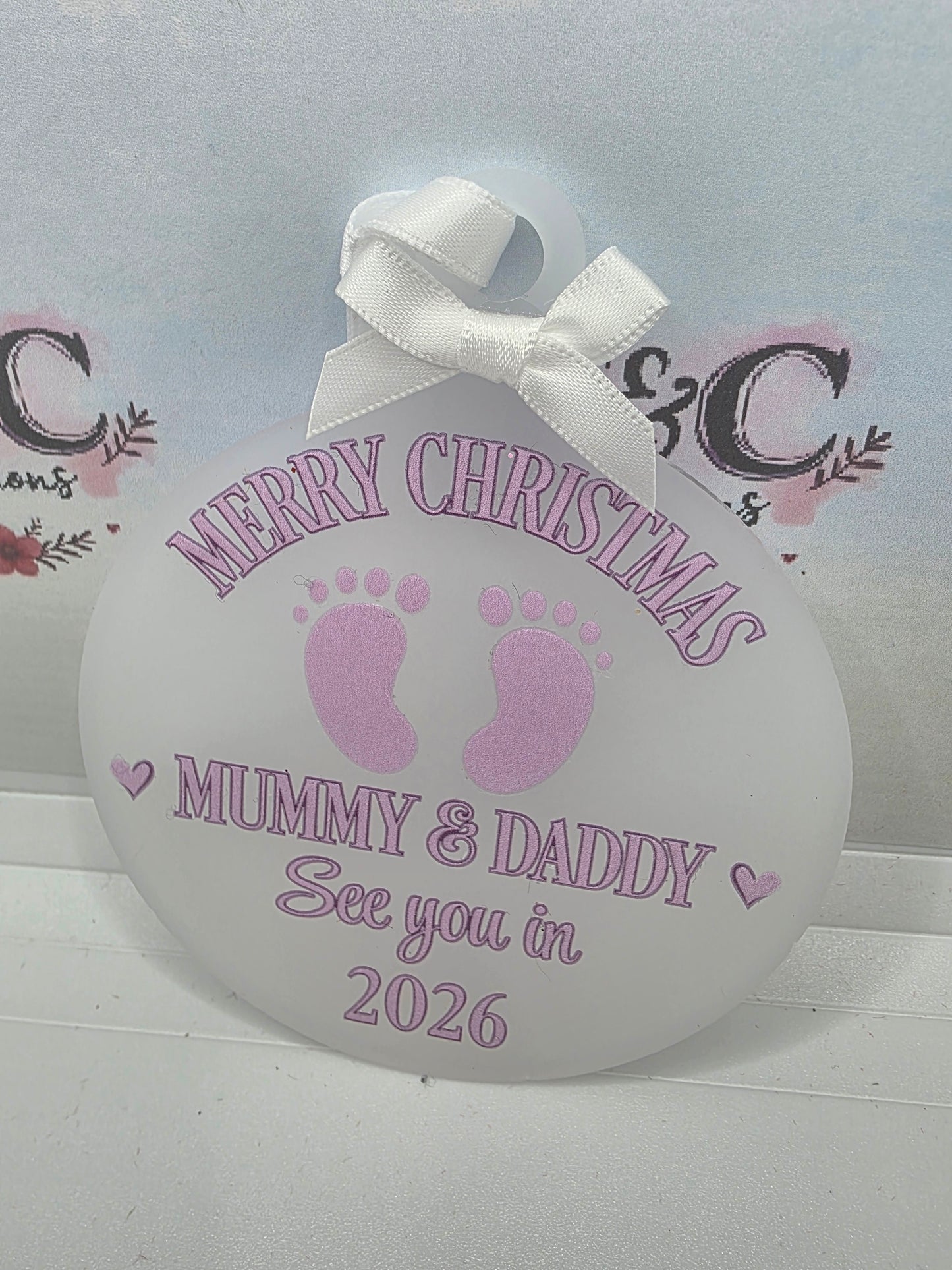 Christmas bauble "see you in 2026 baby"