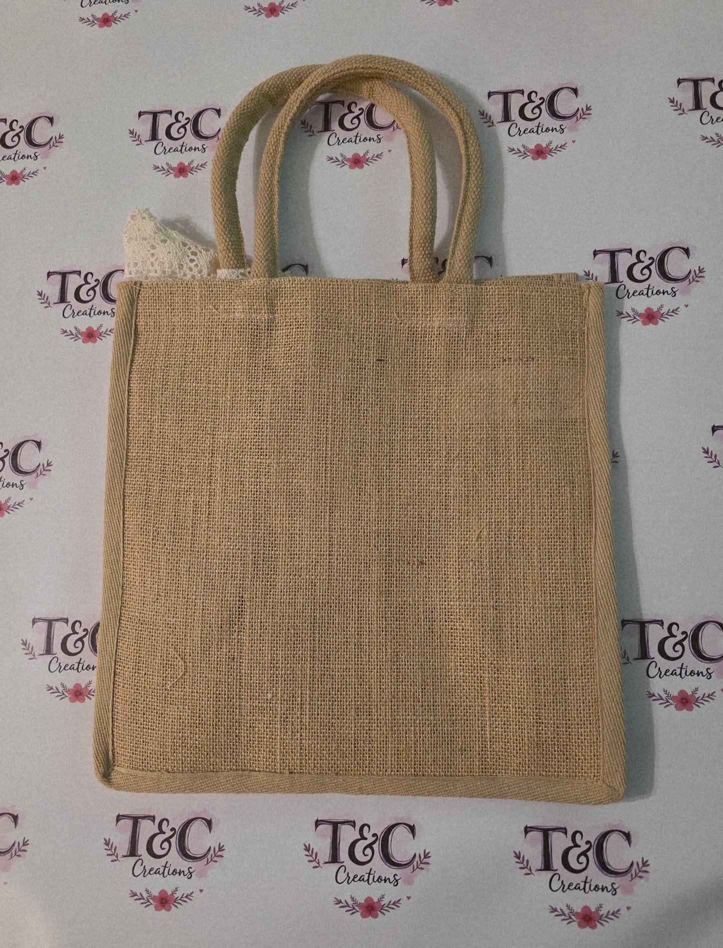 Jute bag with cute cow picture print