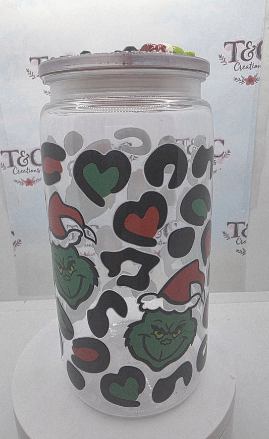 Christmas cold drinks tumbler cartoon  grinch