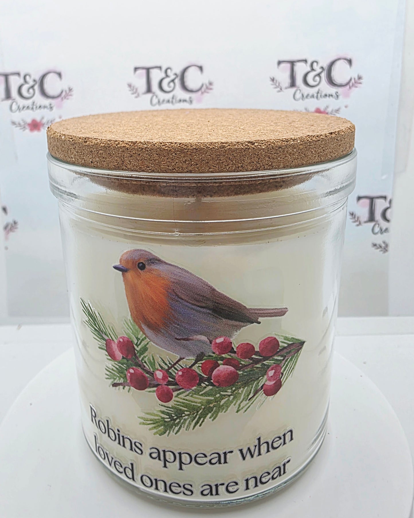 Candle christmas themed robin