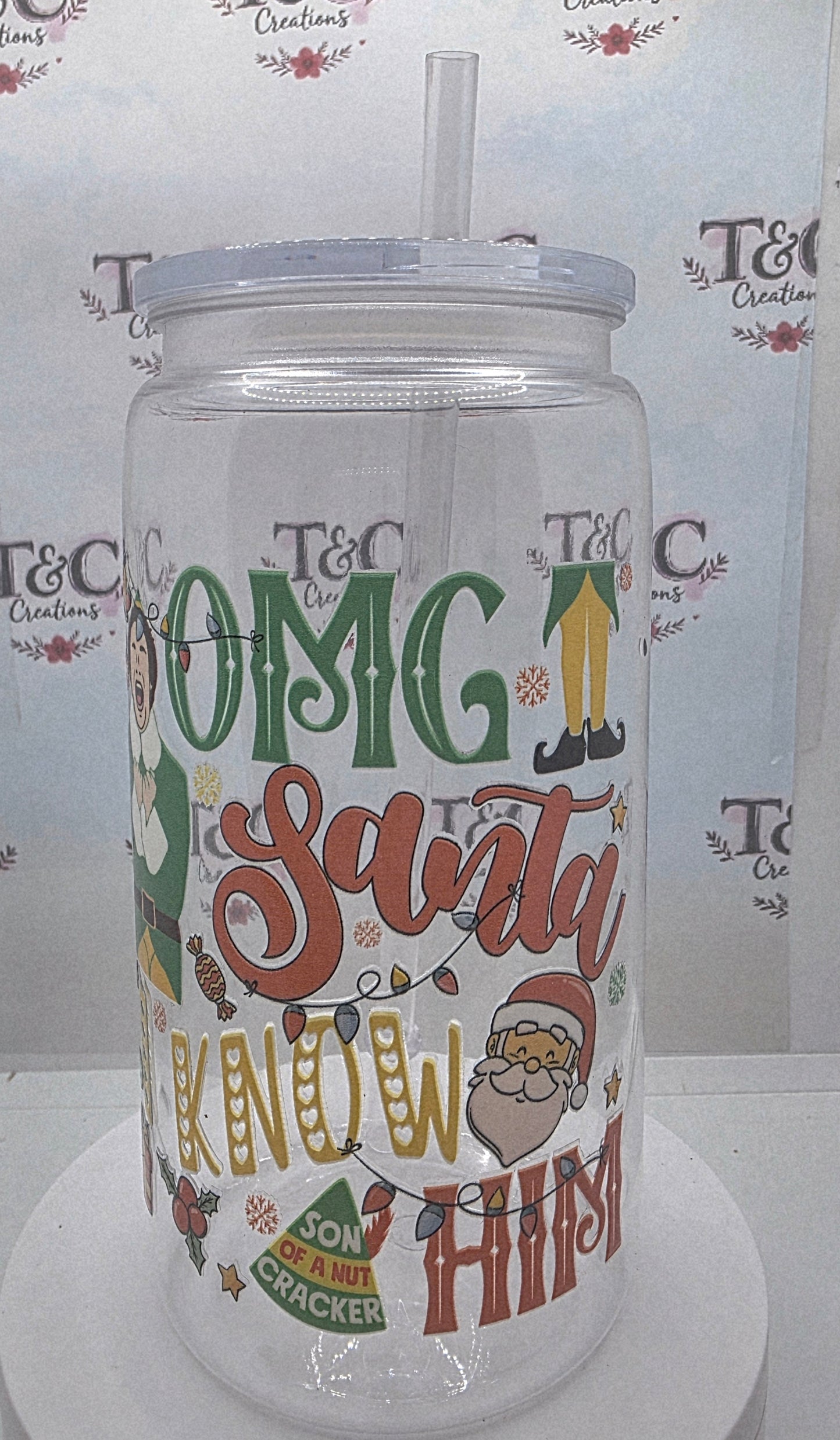 Christmas Drinks tumbler "omg its christmas BIG "