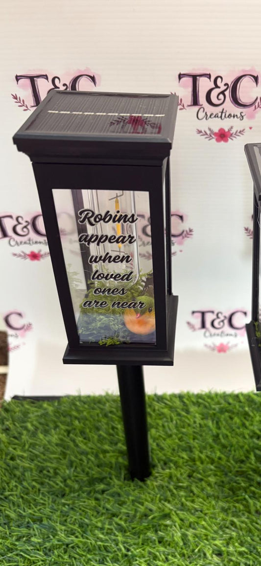 Solar lights memorial personalised