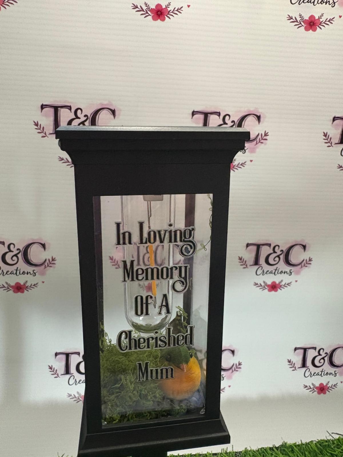 Solar lights memorial personalised