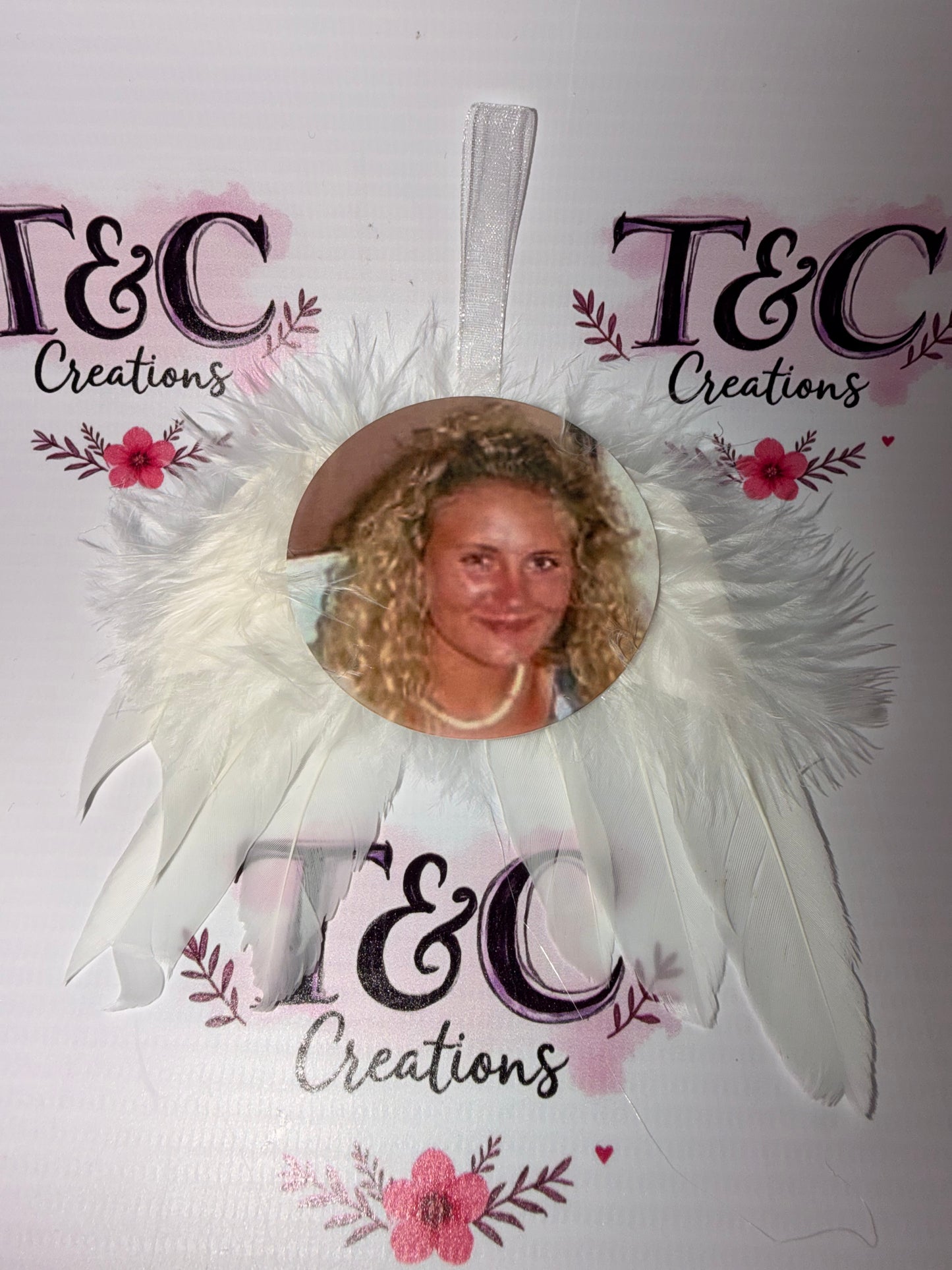 Memorial Feathered Wings With Loved Ones Photo