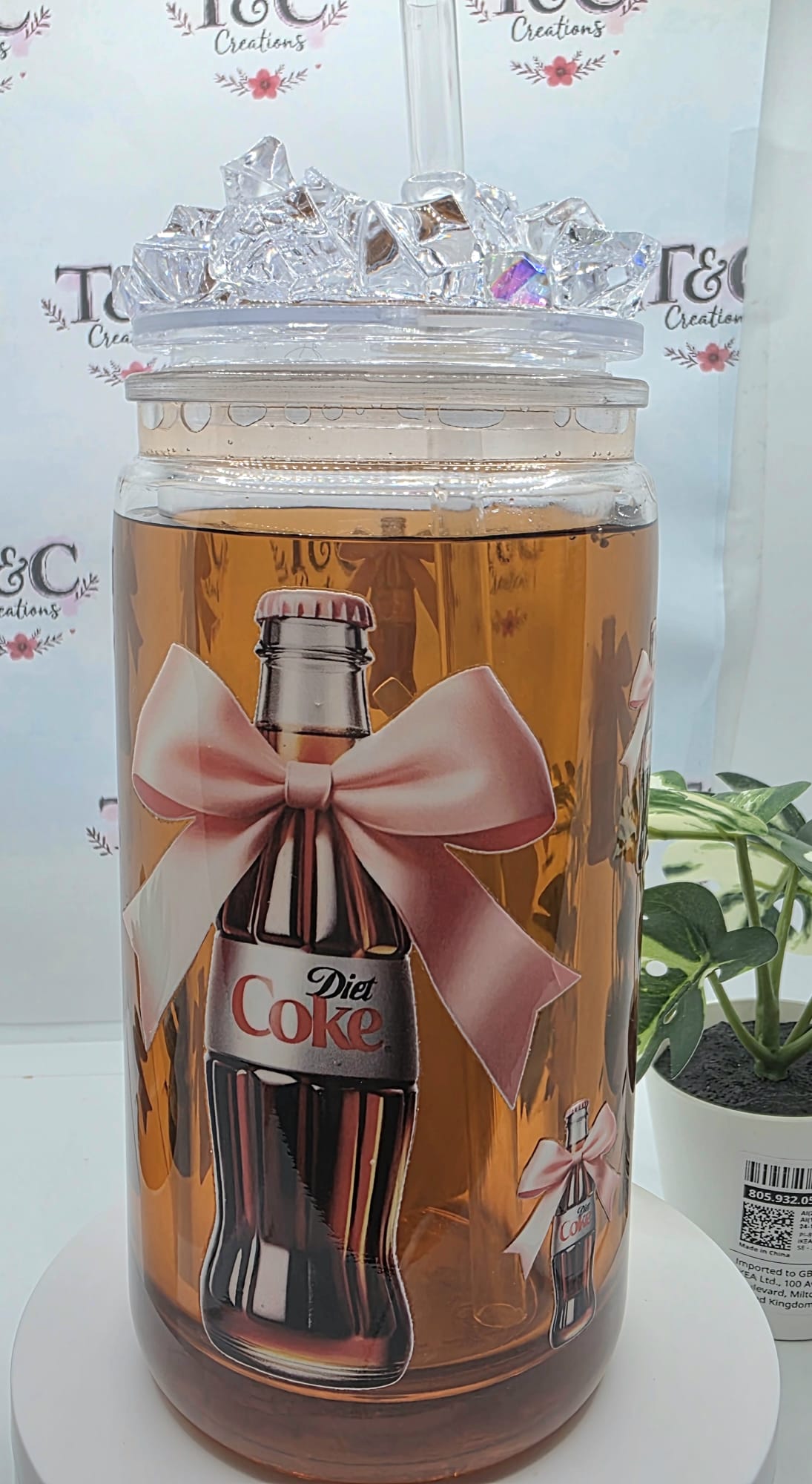 16 Oz Acrylic Snow Globe “Coke” Decal