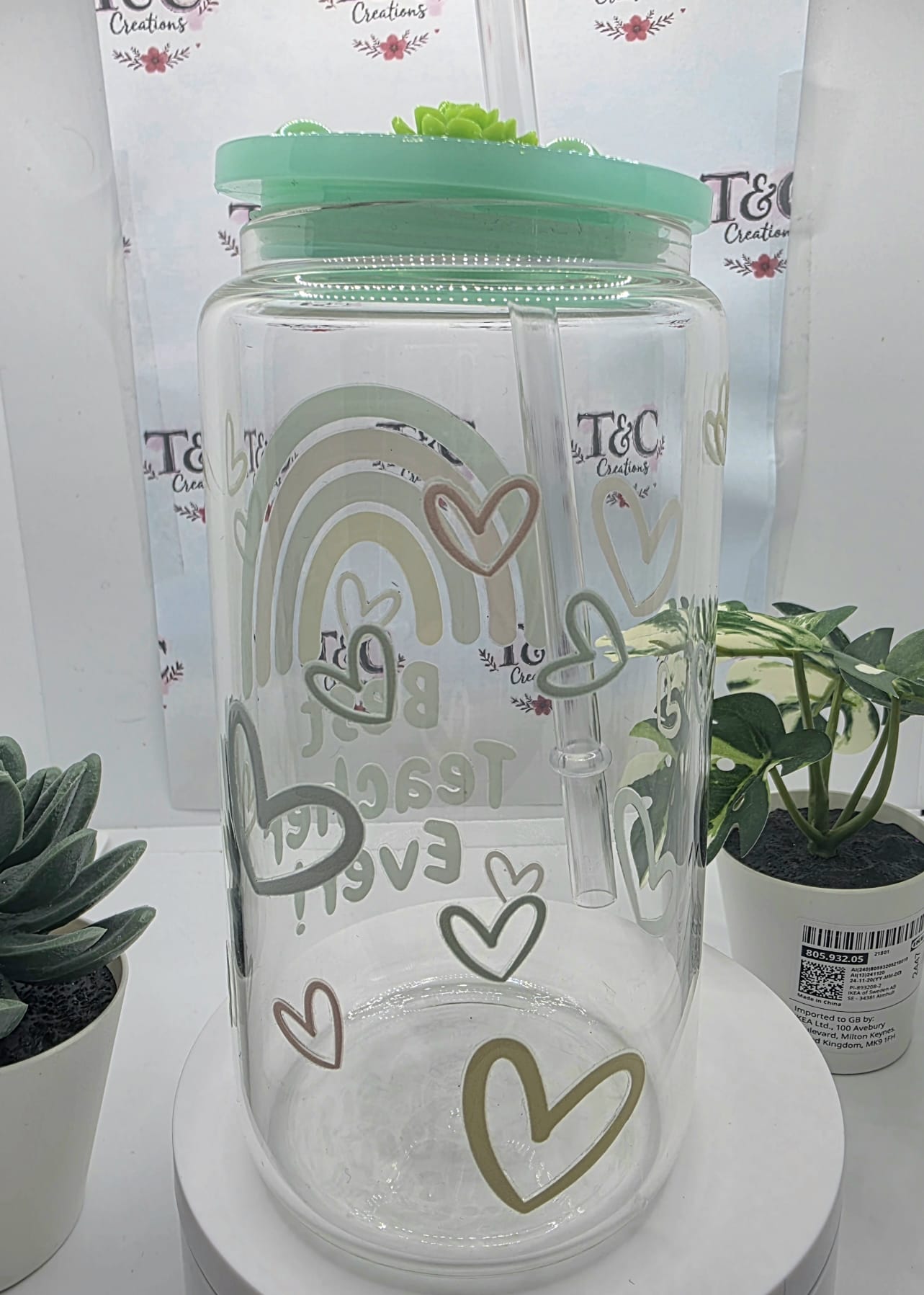 16 Oz Acrylic Tumbler “Best Teacher” Decal