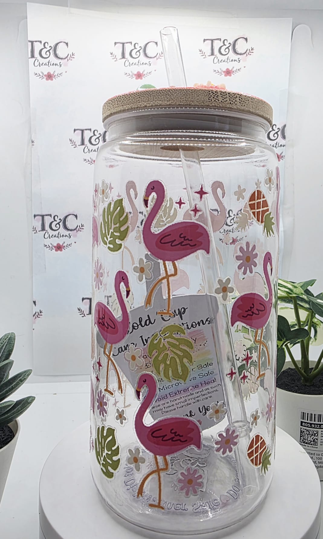 16 Oz Acrylic Tumbler “Flamingos” Decal