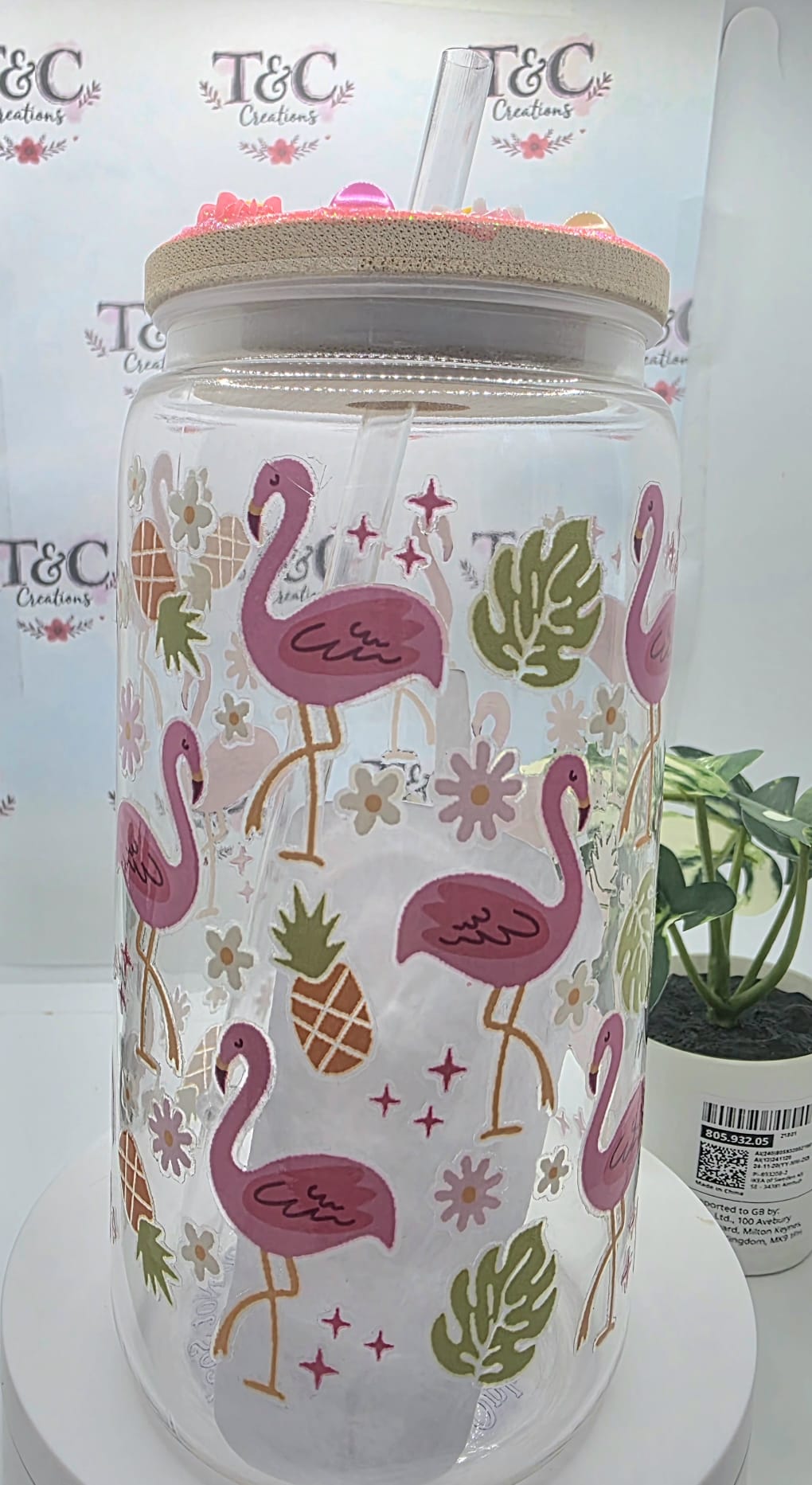 16 Oz Acrylic Tumbler “Flamingos” Decal