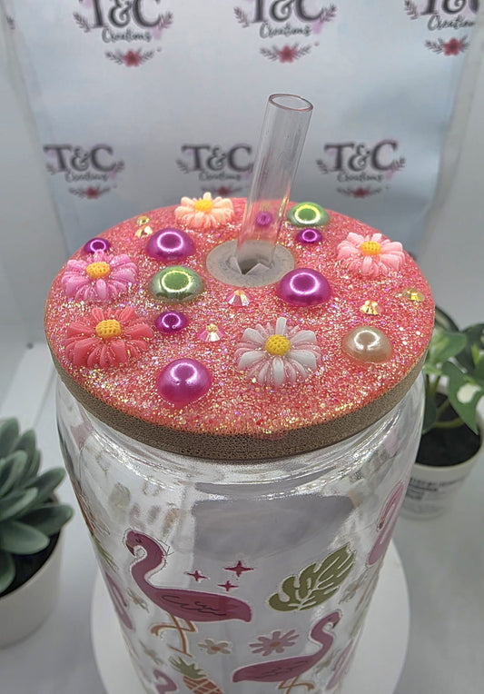 16 Oz Acrylic Tumbler “Flamingos” Decal