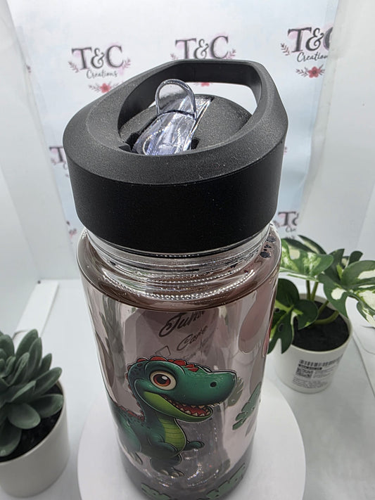 10 Oz Acrylic Children’s Snowglobe Dinosaur decal (Black Lid)